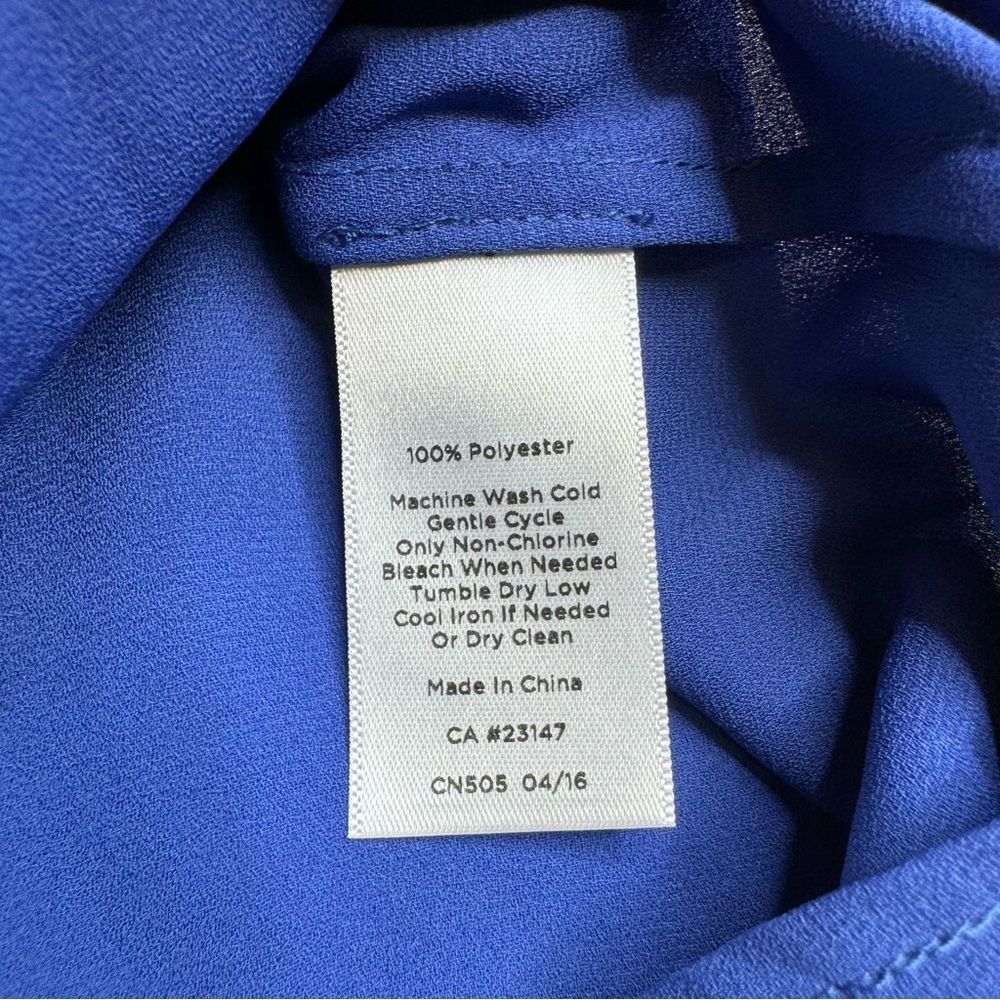 Talbots Women's Notched Long Sleeve Pullover Blouse Bright Royal Blue S SM Small - Picture 11 of 14